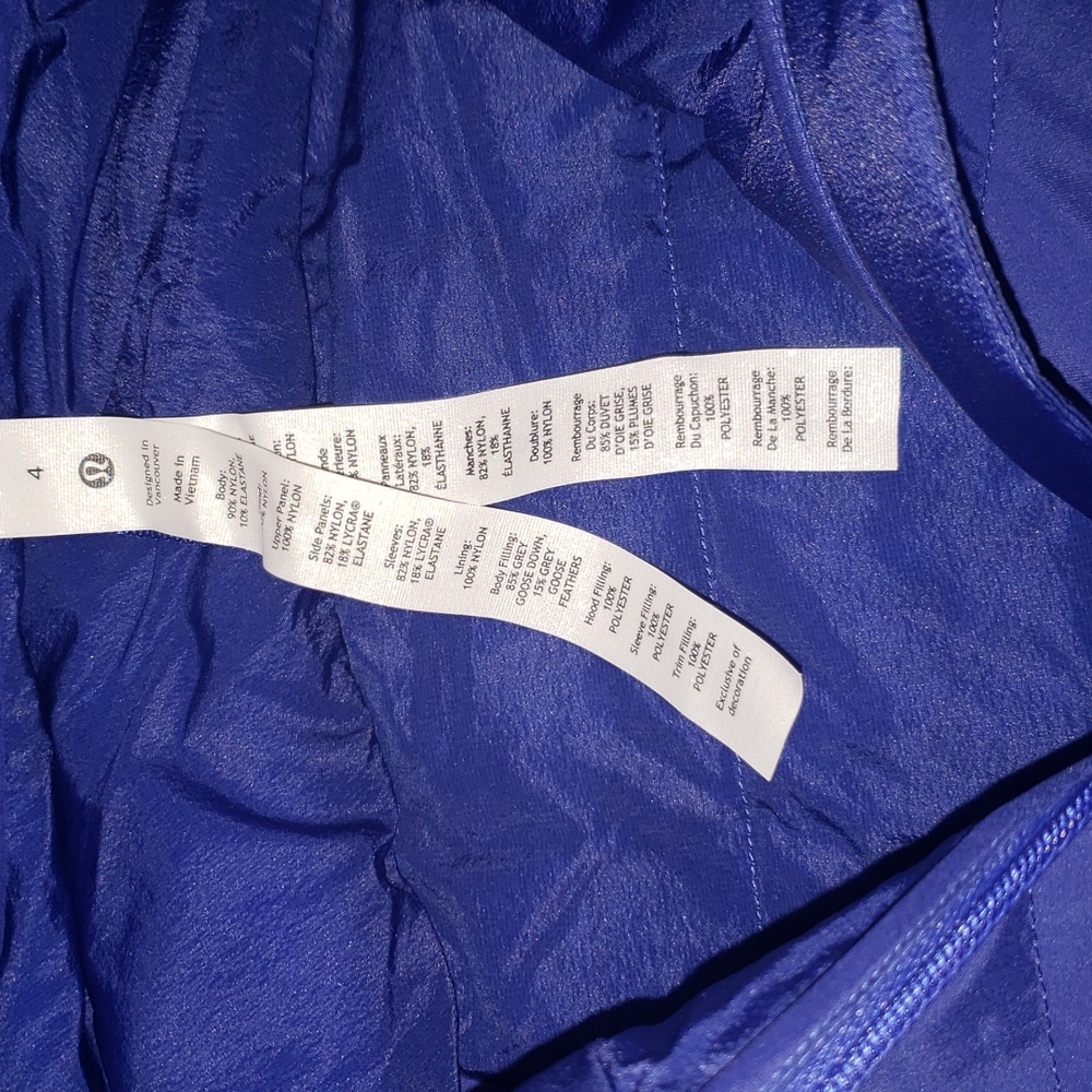 Lululemon Down For It All Jacket 4 PSYH Blue Nwt - Picture 9 of 10